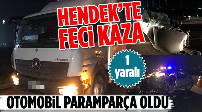 Hendekte Kaza Sürücü hastaneye kaldırıldı
