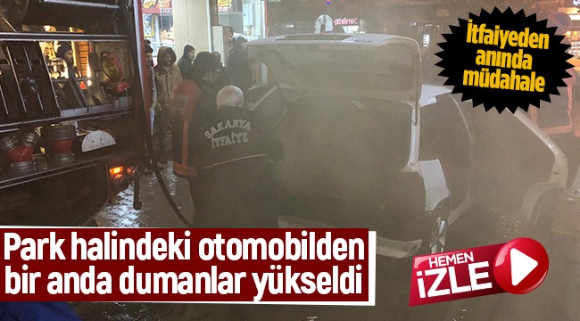 Park Halindeki Araçtan Dumanlar Yükseldi