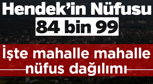Hendek’in Nüfusu 84.099