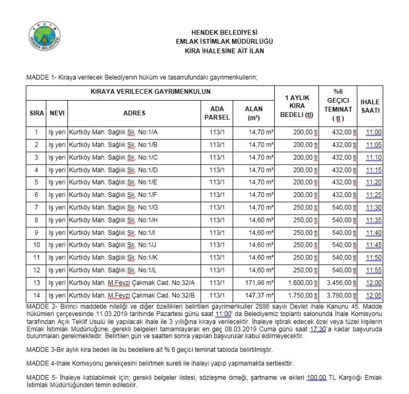 Açık Teklif Usulü İhale