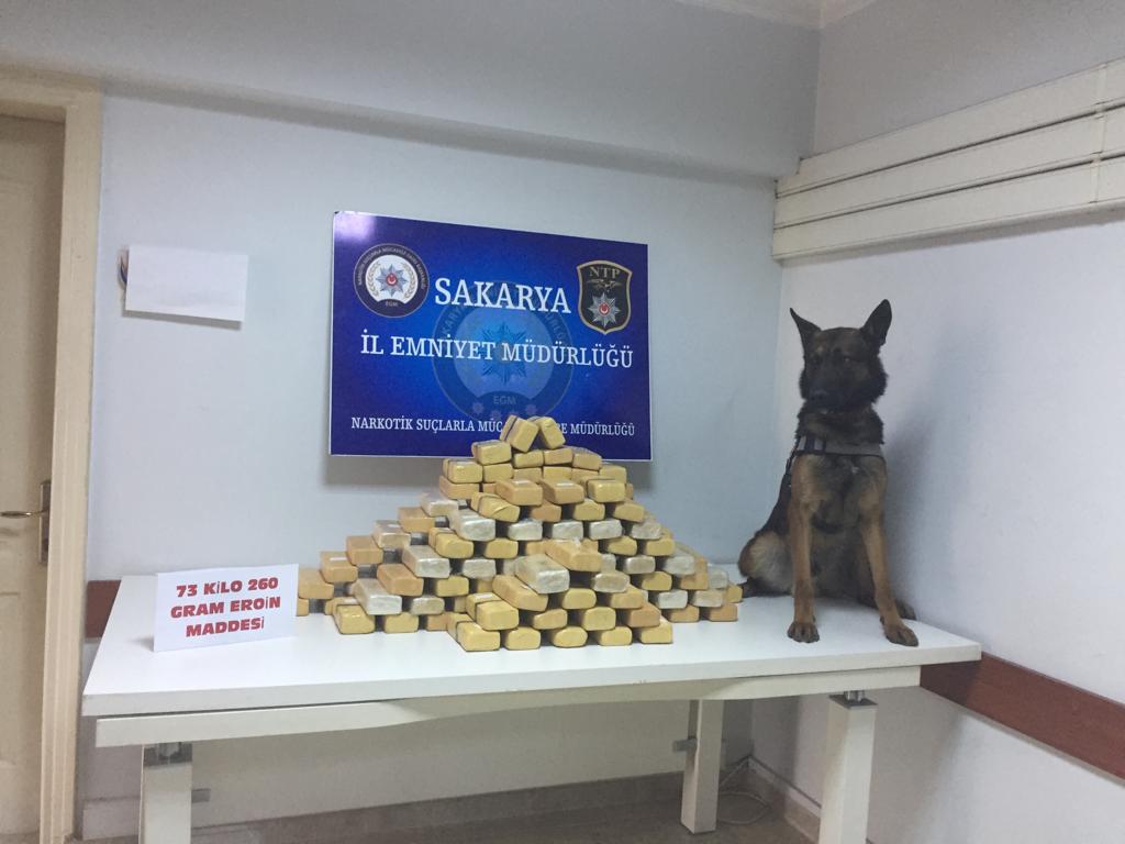 Hendek’te 73 Kg Eroin Ele Geçirildi