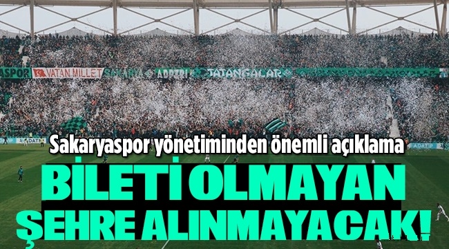 Sakaryaspor'dan Önemli Açıklama