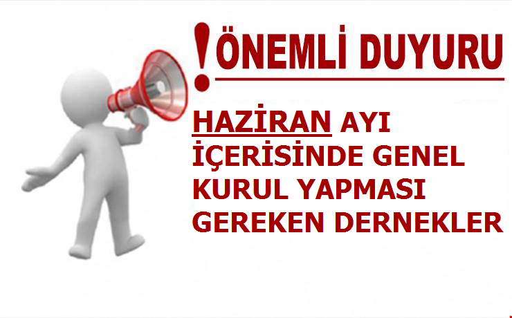 G. Kurul Yapacak Dernekler