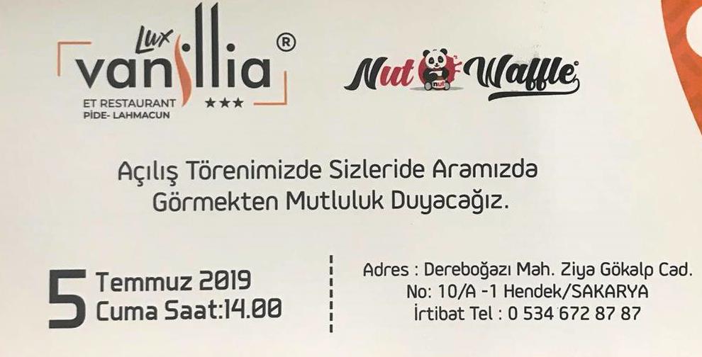 Vanillia Restaurant Açılıyor
