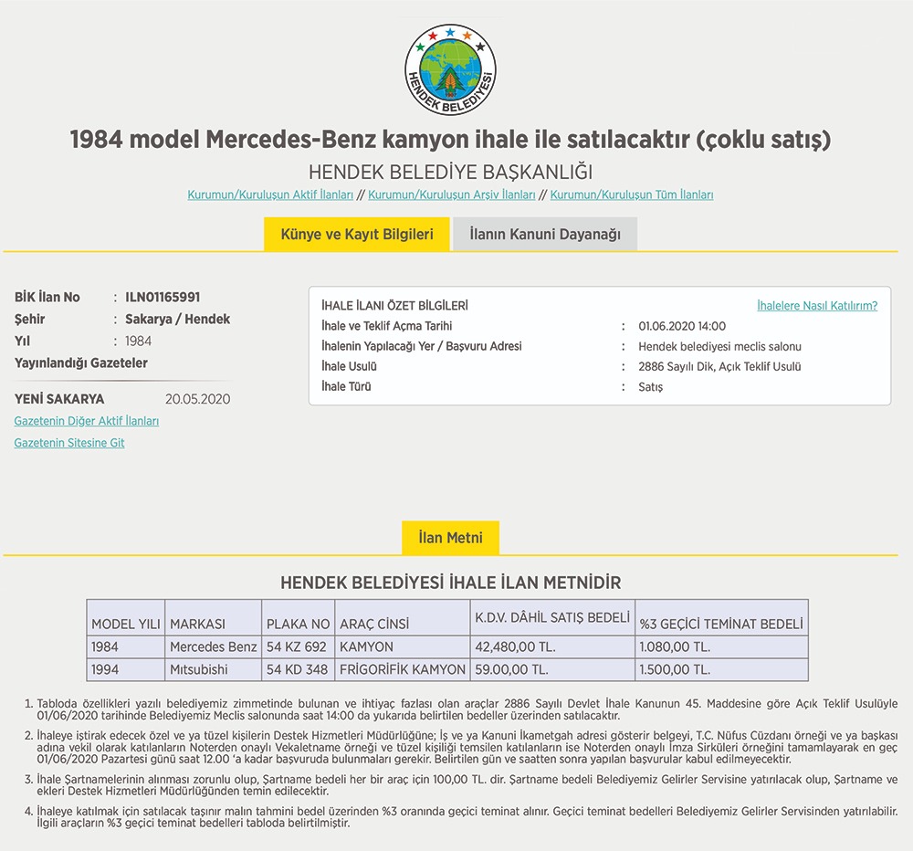 Belediyeden Açık Teklif Usulü İhale