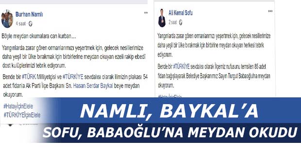 Namlı Baykal'a, Sofu, Babaoğlu'na Meydan Okudu