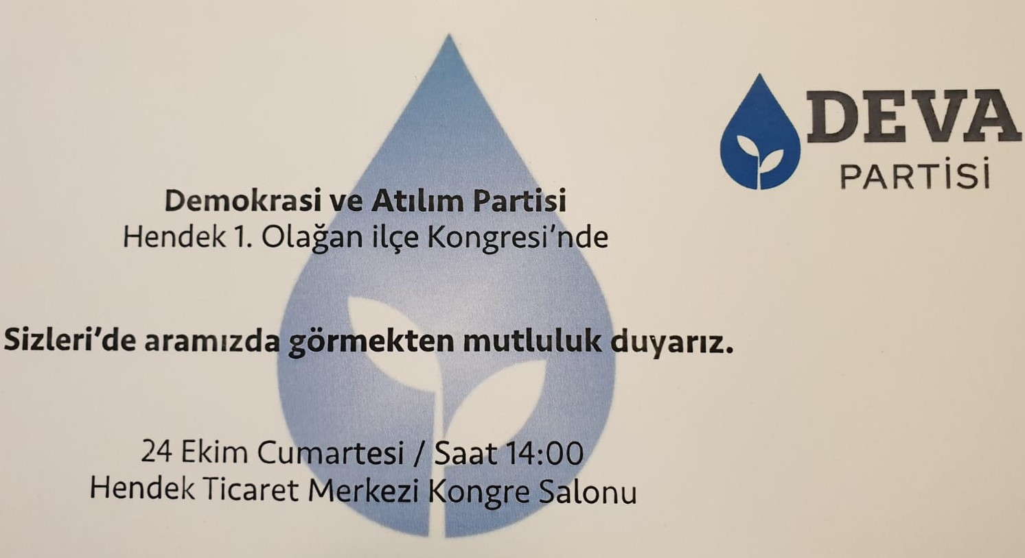 DEVA’dan Kongreye Davet