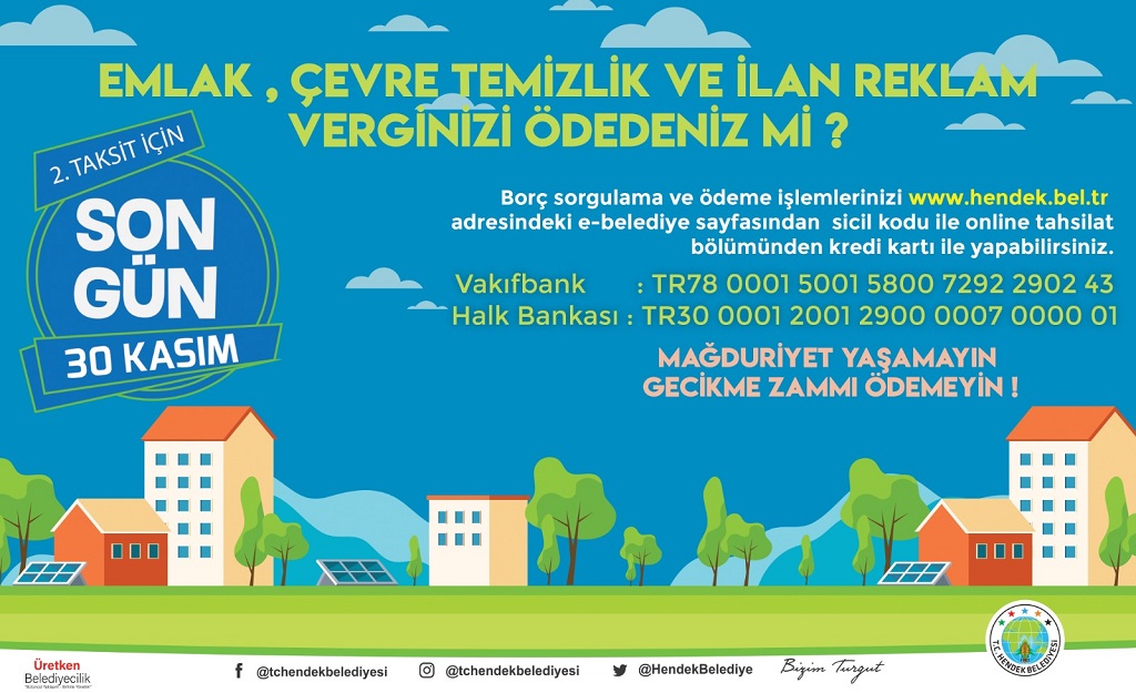 Hendek Belediyesinden 30 Kasım Uyarısı