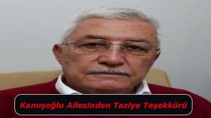 Kamışoğlu Ailesinden Taziye Teşekkürü