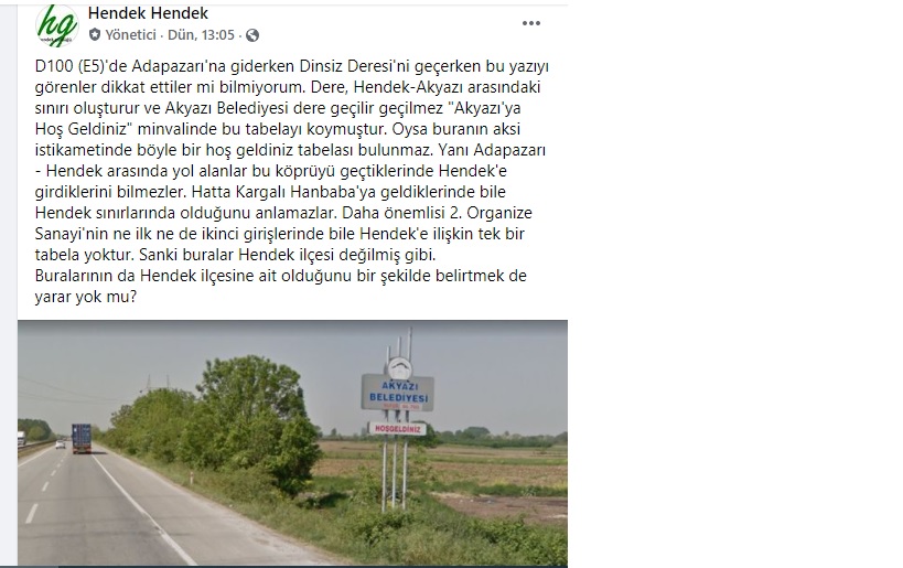 Hendek’te Sosyal Medyadan Sitem
