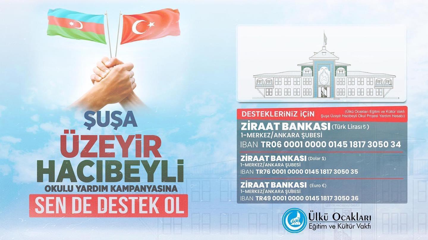 Ülkü Ocakları’ndan Kardeş Ülke Azerbaycan’daki Okul Projesi İçin Yardım Kampanyası