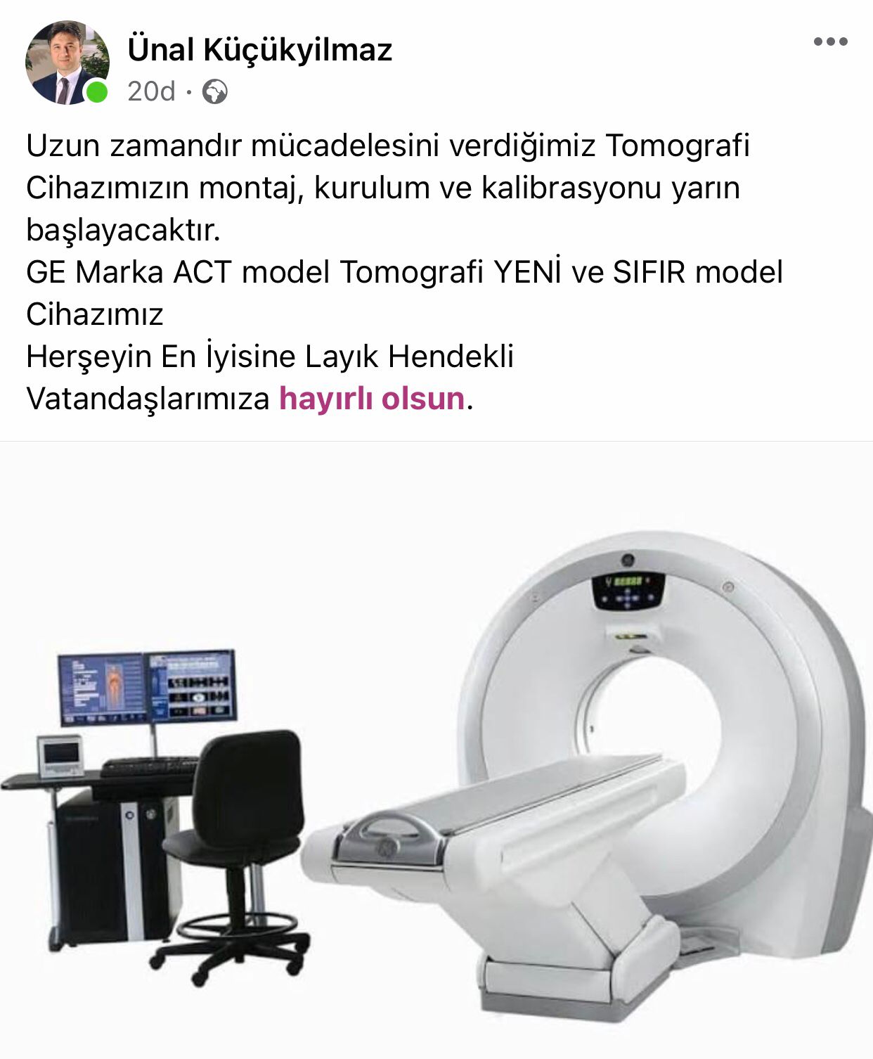 Hendek’te Hastanenin Tomografi Sorunu Çözüldü