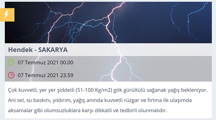 Meteorolojiden Sağanak yağış uyarısı