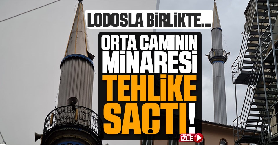 Cami minaresi beşik gibi sallandı