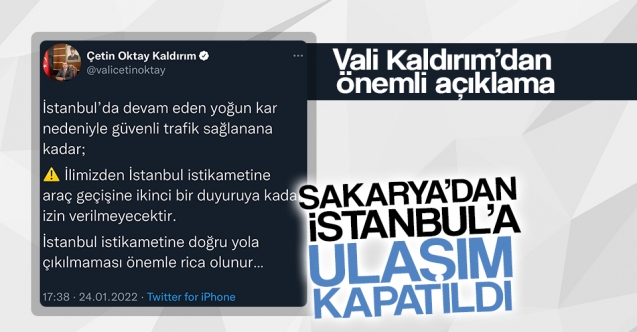 Vali Kaldırım'dan önemli açıklama