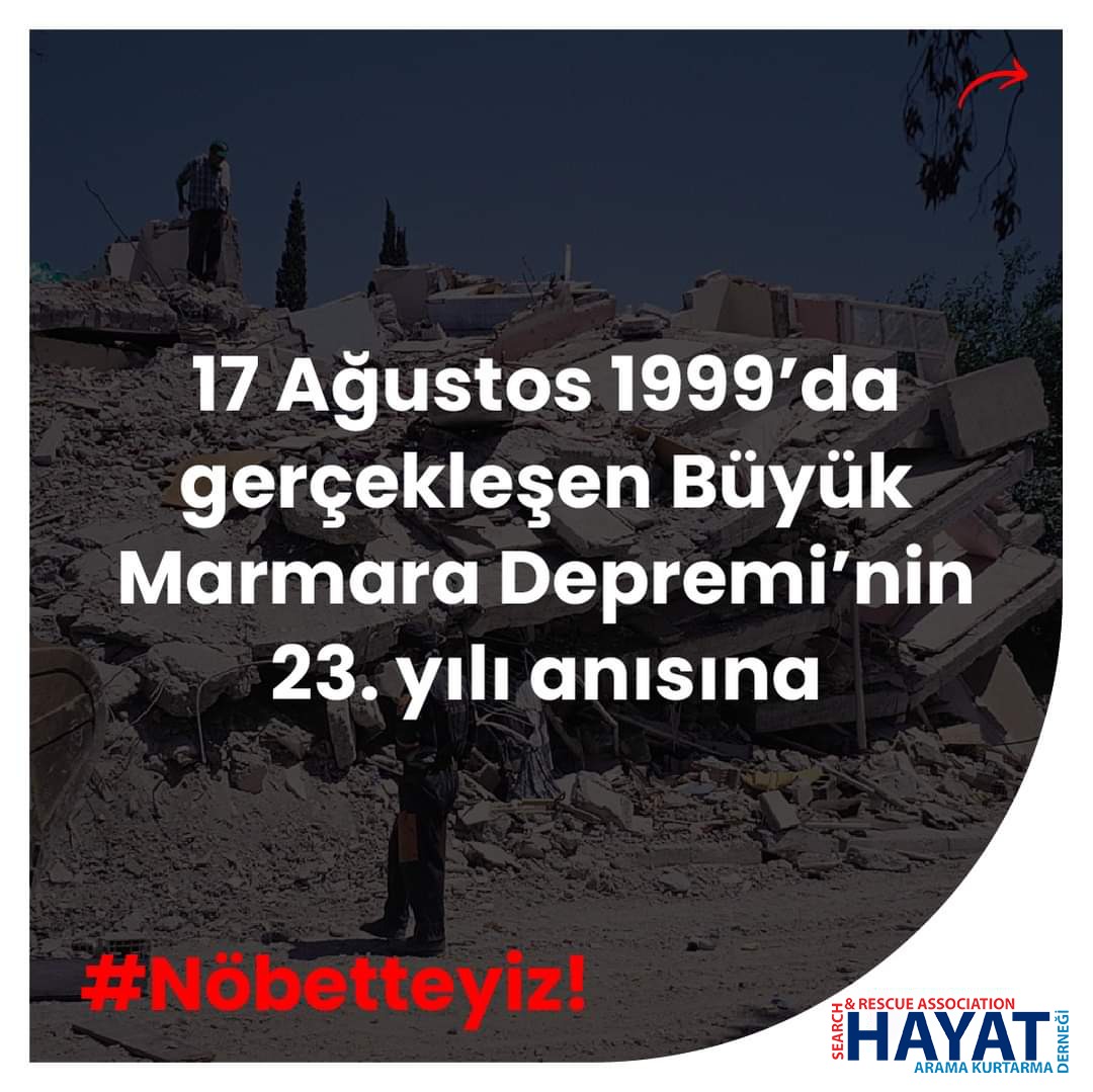 HAYAT Ekibi 17 Ağustos Depreminin yıldönümünde Nöbette Olacak
