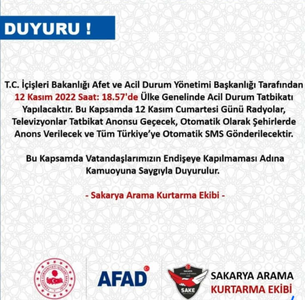 Acil Durum tatbikatı yapılacak