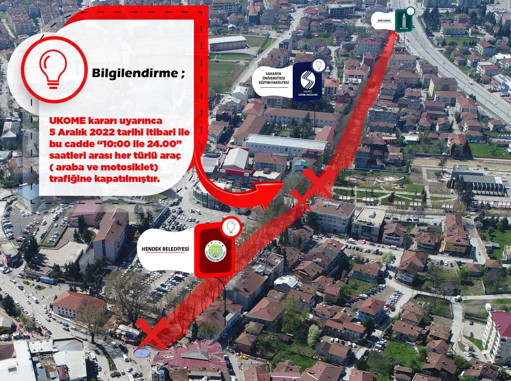 O CADDE ARTIK ARAÇ VE MOTOSİKLET TRAFİĞİNE TÜMÜYLE KAPATILIYOR